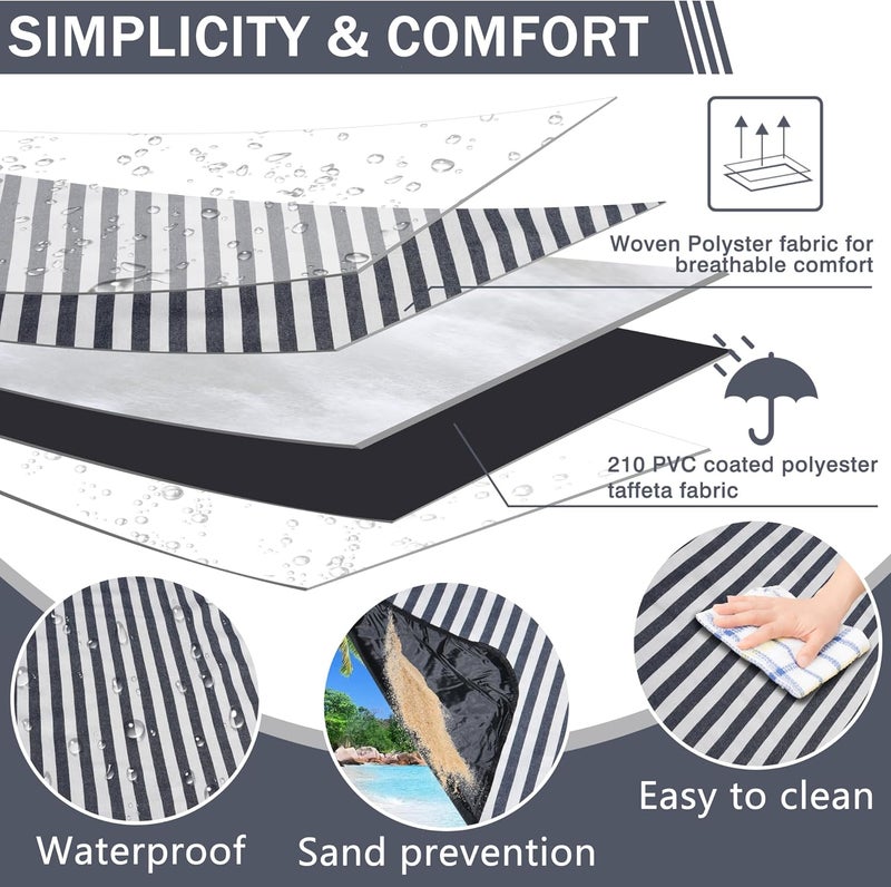 ALLBFENG Picnic Blankets 80" x 60" Extra Large Outdoor Blanket Sand Free Foldable with Carry Strap for Beach, Camping, Park Grass, Hiking, Travel, Concerts, Indoors - Image 4
